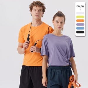 T-shirt de sport unisexe HonFit à séchage rapide, manches courtes, respirant, en mesh, pour activités multisports - Product Image 1