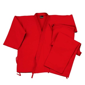 Uniforme de Karate rojo de alta calidad 100% algodón para entrenamiento de artes marciales - Product Image 1