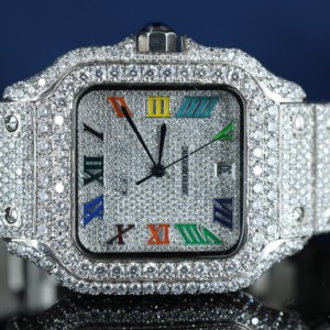 วีวีเอส มอยส์ซาไนต์นาฬิกาอัตโนมัติ ตัวเลขโรมัน กันน้ำ สแตนเลสสตีล ชุบทอง/เงิน นาฬิกาผู้ชายสุดหรู ตัวเรือนขนาด 12 มม. - Product Image 4