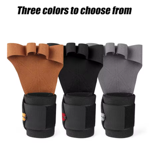 Half Finger Weight Lifting Gloves Leather Palm Adjustable Wrist Strap Gym Workout Gloves Unisex Three Colors Available - Product Image 6