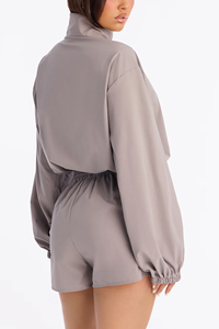 New Arrival Custom Autumn Women's Windbreaker tracksuit Jacket <b>shorts</b> Tracksuit Zipper Nylon - Product Image 2