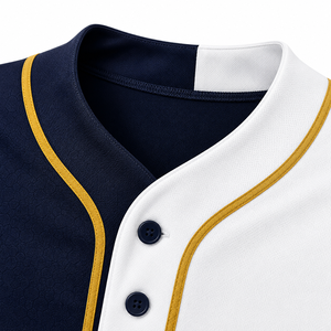 Maillot de baseball personnalisé SINEWY pour homme, bleu marine et blanc, manches courtes, sublimé, respirant, en maille, antibactérien, polyester, nom de l'équipe adulte - Product Image 5