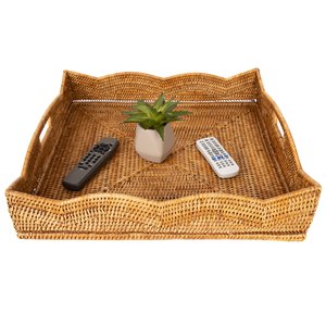 Bandeja rectangular de mimbre tejida para servir café y té, bandeja de mimbre de alta calidad, precio más vendido - Product Image 4