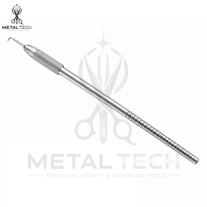 Portaagujas de ventilación plateado cromado con mango estriado, agujas de gancho micro intercambiables, herramientas para la fabricación de pelucas de encaje - Product Image 3