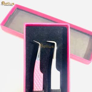 แหนบต่อขนตา Bellus International Professional สีชมพูร้อน รุ่น 45 ปลายไฟเบอร์เรียบ จับถนัดมือ ผลิตจากสแตนเลสสตีล - Product Image 6