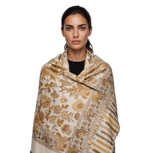 Chal de Cachemira Premium Jamawar Jacquard, Diseño Geométrico, Tejido Suave, Elegante, para Uso Diario, Calidad de Exportación OEM ODM - Product Image 1