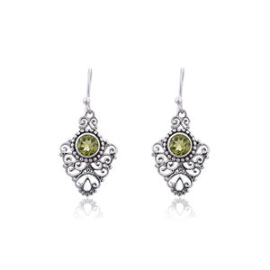 Pendientes Colgantes de Plata de Ley con Turquesa en Forma de Flor, Chapados en Platino, Ligeros, para Boda/Fiesta/Regalo, Precio Económico, Venta al por Mayor - Product Image 3