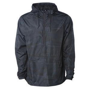 Men's Windproof Waterproof Breathable Half-Zip Non-Hooded Jacket Color Blocking <b>Red</b> Navy Casual Autumn Outerwear Private Label - Product Image 4