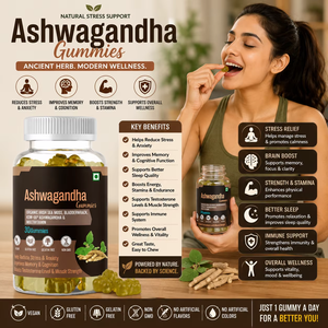 กาวสุขภาพ Ashwagandha gummies แบบพรีเมี่ยมสำหรับผ่อนคลายและรองรับพลังงานทุกวันจากอินเดียฉลากส่วนตัว - Product Image 2