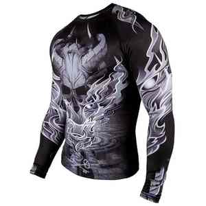 Camiseta de Compresión con Estampado por Sublimación Completa para Hombre, Ropa Deportiva para Entrenamiento, Camiseta de Compresión para Moldear Músculos, Proveedor Mayorista - Product Image 2