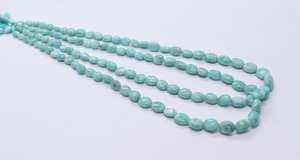 Cuentas de Larimar Natural AAA, Forma Ovalada Lisa, 5x7-8x10 MM, Cuentas de Piedra Preciosa de Larimar Lisas, 16 Pulgadas, Cuentas Ovaladas de Larimar Lisas para Joyería - Product Image 4