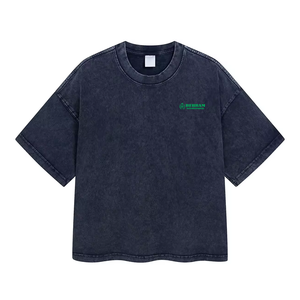 Camiseta de Hombre, Corte Regular, Lavado Ácido, Manga Corta, Cuello Redondo, Casual, Color Sólido, 230 GSM, Algodón, Impresión Serigráfica, Secado Rápido - Product Image 2