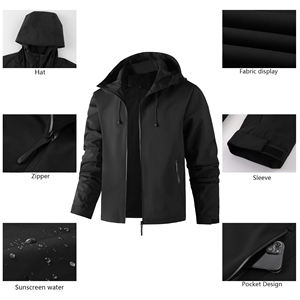 Vêtements de sport pour hommes, vente en gros, veste softshell imperméable et coupe-vent pour la randonnée en plein air, veste de sport pour femmes, veste de plein air pour hommes - Product Image 4