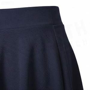 Women A-Line Mini <b>Skirt</b> Solid Color Pleated <b>Elastic</b> Waist Soft Polyester <b>Skirt</b> All Seasons Wear - Product Image 5