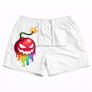 Pantalones Cortos de Punto Elásticos de Secado Rápido con Cintura Media y Logotipo Frontal Personalizado, Suministro ODM, Ropa Urbana - Product Image 1