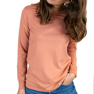 T-shirt tendance pour femme à manches longues et col rond, couleur unie, en jersey de coton, coupe décontractée, manches longues, toutes saisons, prix de gros - Product Image 1