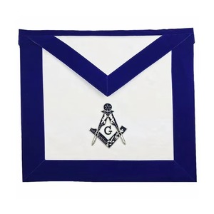 Emblema Bordado a Máquina para Mandil de Masón Maestro de Logia Azul Real Square & Compass G MAP-0033 - Product Image 1