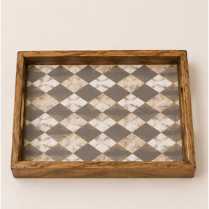Plateau de service en bois de qualité supérieure avec art Pichwai Paon Royal, plateau décoratif en MDF émaillé pour table basse et maison - Product Image 5