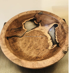 Tazón para Servir Ensalada de Frutas de Resina y Madera Maciza, Producto Hecho a Mano, Tazón de Madera con Resina Epoxi para Vajilla de Hogar - Product Image 6