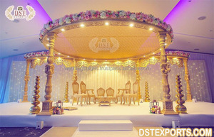 Mandap de Madera con Tema Manavarai para Bodas del Sur, Escenario Tradicional para Bodas Tamilas, Apariencia de Madera, FRP, Mandap Manavarai, Canadá - Product Image 4