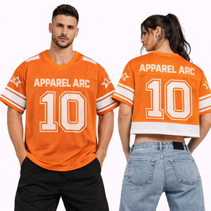 Camiseta de Fútbol Naranja al por Mayor, 10 Unidades, Uniforme de Equipo Unisex de Malla, Logotipo Personalizado, Proveedor de Ropa Deportiva OEM - Product Image 1