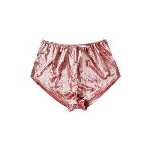 Shorts pour femmes en velours de qualité supérieure grande taille élastique pour femmes shinny rose teint vêtements de nuit sexy taille élastique short noir - Product Image 1