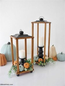 Portavelas de madera hecho a mano y personalizado con asa, para eventos y decoración del hogar, centros de mesa para decoración navideña - Product Image 2