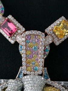Pendentif de luxe en moissanite avec personnage de dessin animé, breloque en argent 925, pierres multicolores, design glacé, style hip-hop pour homme - Product Image 4