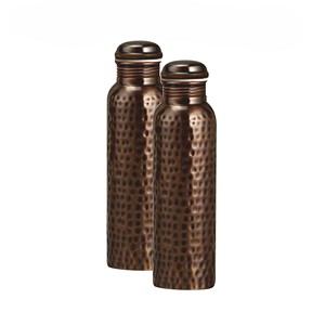 Bouteille d'eau en cuivre noir mat avec bouchon doré, bouteille à boire ayurvédique de luxe, anti-fuite, pour la maison, le bureau, la salle de sport et les voyages - Product Image 4