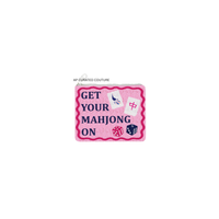 Porte-monnaie en coton perlé rose avec motif de tuiles de Mahjong brodé à la main, article très vendu par Glitter Exports