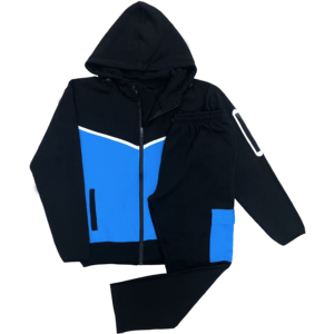 Ensemble de survêtement décontracté pour garçons 2026, gris, avec blocs de couleur, manches longues, capuche et fermeture éclair, idéal pour l'automne - Product Image 5