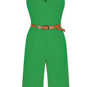 Mono de Pierna Ancha para Mujer, Elegante, de Una Pieza, Informal, de Verano, de Tela Suave, Estilo Relajado, para Uso Diario, Personalizado - Product Image 3