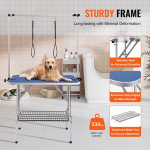 Supporto Pieghevole per Toelettatura Animali Domestici di Taglia Media e Piccola, 36 x 24 Pollici, Stazione per Toelettatura Cani con Due Bracci a Morsetto, Materiale in Nylon, Alimentazione a Corrente - Product Image 2