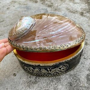 Seashell Jewelry Box Vintage Style <b>Abalone</b> & Brass Trinket Storage for Women Gifts Decorative Jewelry Storage Home Decor & Gift - Product Image 4