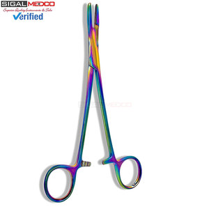 Olsen Hegar Manual Needle Holder Driver 6.5 Inch Multicolor Rainbow <b>Titanium</b> Coating Surgical Hemostat Integrated Scissors - Product Image 2