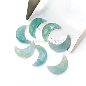 Cuentas de piedra preciosa tallada en forma de luna de aguamarina natural de 18 mm, abalorios sueltos de luna, cuentas de cristal talladas para la fabricación de joyas al por mayor - Product Image 1