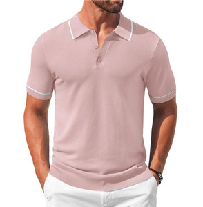 Camisa de Hombre Casual de Alta Calidad con Estampado de Lujo, Tela Jersey, Patrón Sólido, Manga Corta, Tallas Grandes, Servicio OEM - Product Image 1