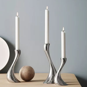 Portavelas de Metal Rústico, Centro de Mesa para Comedor Estilo Granja, Decoración Vintage para el Hogar - Product Image 1