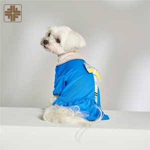 Robe en tricot de coton pour petit chien de marque ODM avec nœud papillon - Product Image 5