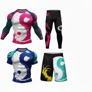Ensemble de vêtements de combat MMA avec manches longues antibactériennes et leggings imprimés numériquement - Product Image 5