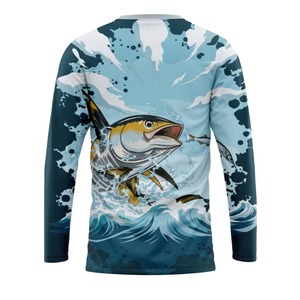 Custom Logo Printed Spandex/Polyester Mens Long Sleeve Pullover <b>Fishing</b> Hoodie UPF50 UV Breathable Quick Dry Performance - Product Image 1