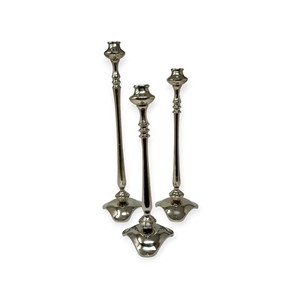 Ensemble de chandeliers de luxe en métal argenté, élégants et modernes, pour bougies coniques et pilier, centre de table de mariage - Product Image 2