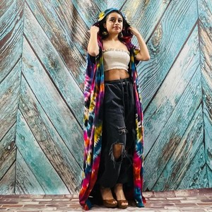 Magnifique Nouvelle Robe Kimono d'Été pour Femme Coupe Classique Style Vacances Bohème Chic Tendance Tie-Dye Bandeau 1 - Product Image 3