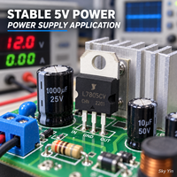 Régulateur de tension linéaire IC Stock L7805CV 5V 1.5A à trois bornes pour composant de gestion de l'alimentation 220V, pour la vente en gros