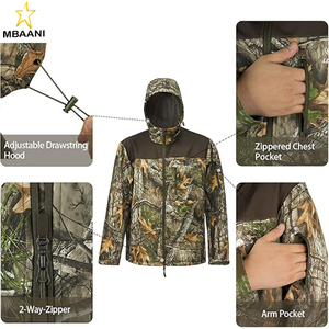 Men's <b>Camo</b> <b>Jacket</b> Hunting Hooded Softshell Fleece Lined Outdoor Hiking Coat - Product Image 4