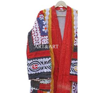 Ropa de Dormir para Mujer, Estilo Vintage, Elegante, Hecha a Mano, Acolchada Kantha, Largo hasta la Rodilla, 100% Algodón, Floral, Transpirable - Product Image 2