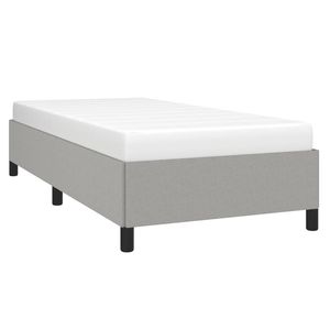 Cadre de lit rembourré gris clair en tissu polyester avec contreplaqué et bois d'ingénierie – Lits rembourrés durables et élégants - Product Image 3