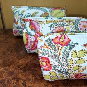 Sac en coton matelassé avec fermeture à glissière, organiseur de maquillage écologique, lot de 3, grande capacité, sac de voyage pour cosmétiques - Product Image 2