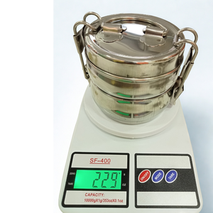 Boîte à lunch ronde en acier inoxydable, étanche, à deux niveaux avec système d'interverrouillage, facile à laver, capacité de 500 ml pour le bureau et les voyages - Product Image 5