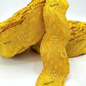 Ribete Metálico Ondulado con Bordado Dorado, Borde Decorativo para Prendas y Disfraces, Cinta Metálica Dorada - Product Image 3